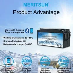 Meritsun Litiumbatteri 12V 100Ah BT Heat -Moteur traîne Soldes MS12V100BT H 6